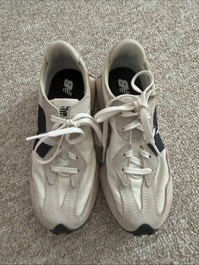 New Balance Kids Cream and Black Retro-Style Sneakers
